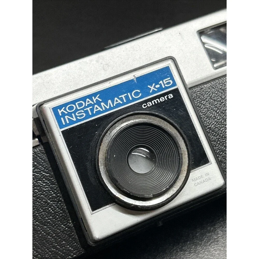 Vintage Kodak Instamatic X-15 Film Camera Black & Silver 1970's